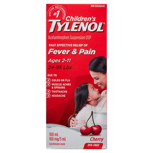 Tylenol Children's For Fever & Pain 2-11 years Cherry Dye Free