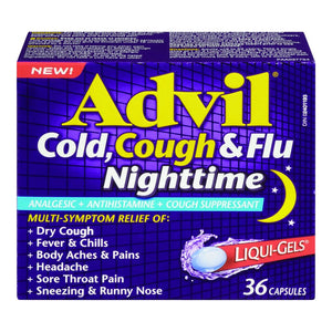 Advil Cold, Cough & Flu Nighttime Liquigel 36 Capsules