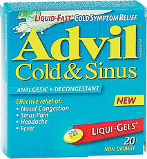 ADVIL Cold & Sinus Liqui-Gels 20's - ADVIL COLD & SINUS LIQUI-GELS 20'S
