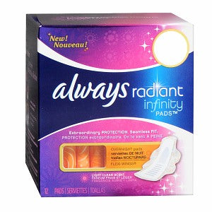 ALWAYS Radiant Infinity Overnight Pads with Flexi-wings 12s - ALWAYS Radiant Infinity Pads with Flexi-wings 12s