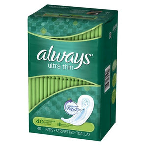 Always 40's Pads Ultra Thin Long Super Without Wings