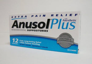 Anusol Plus 12 suppositories - Anusol Plus Extra Pain Relief 12s