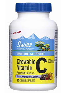 Vitamin C 500 mg Raspberry Flavour Chewable Tablet 90s