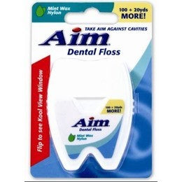Aim Dental Floss Mint Wax Nylon 100
