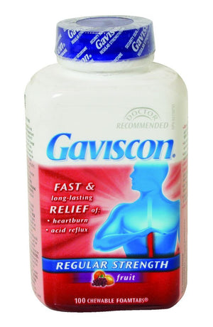 Gaviscon Regular Strength Fruit 100 chewable tabs