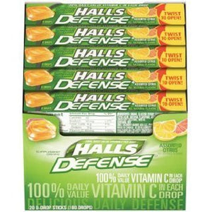 Halls Vitamin C 20 count - Halls Deffense assorted Citrus Vitamin C 20 count