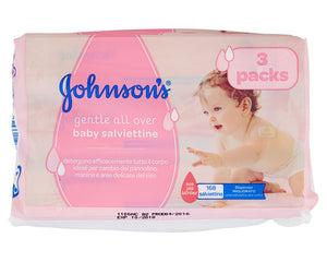 Johnson Gentle All Over Baby Wipes 3x56 wipes