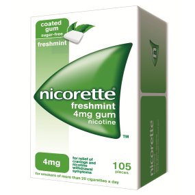 Nicorette 4 mg Coated Gum 105's Fresh Mint