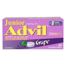 Advil Junior Strength 40 ChewableGrape - Advil Junior Strength 40 Chewable Grape tablets