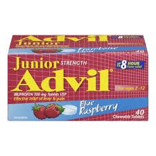 Advil Junior Strength 40 Chewable Blue Rasperry