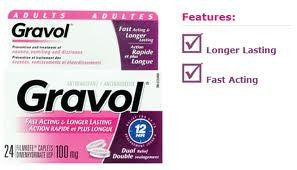 Gravol Long Acting Caplets100 mg 24's