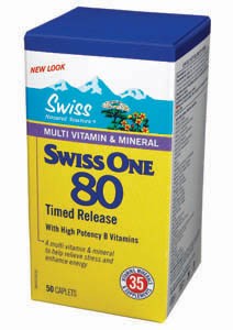 Swiss One 80 Multi Vitamin & Mineral With Vitamins B Complex Timed Release Caplet 50s