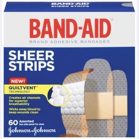 BAND-AID Sheer Strips 60 Assorted