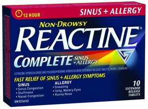 Reactine Allergy / Sinus 10's