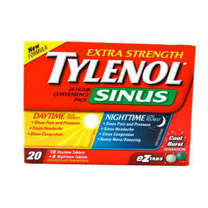 TYLENOL SINUS EXTRA STRENGTH DAY TABLETS 20'S - Tylenol Sinus Extra Strength Daytime Eztabs 20'S