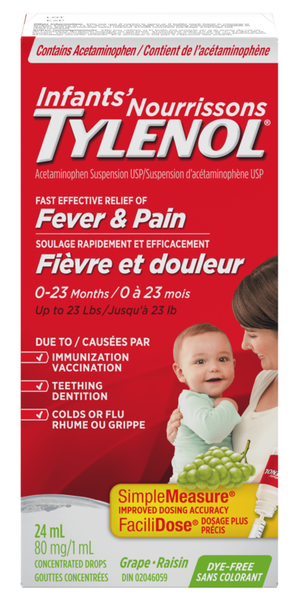 Tylenol Infant's For Fever & Pain grape dye free 0-23 Months