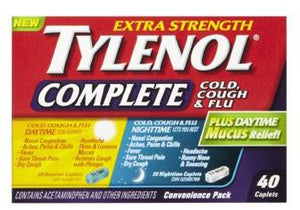 Tylenol Complete Cold , Cough & Flu Plus Mucus Relief Daytime/Night 40 Caplets